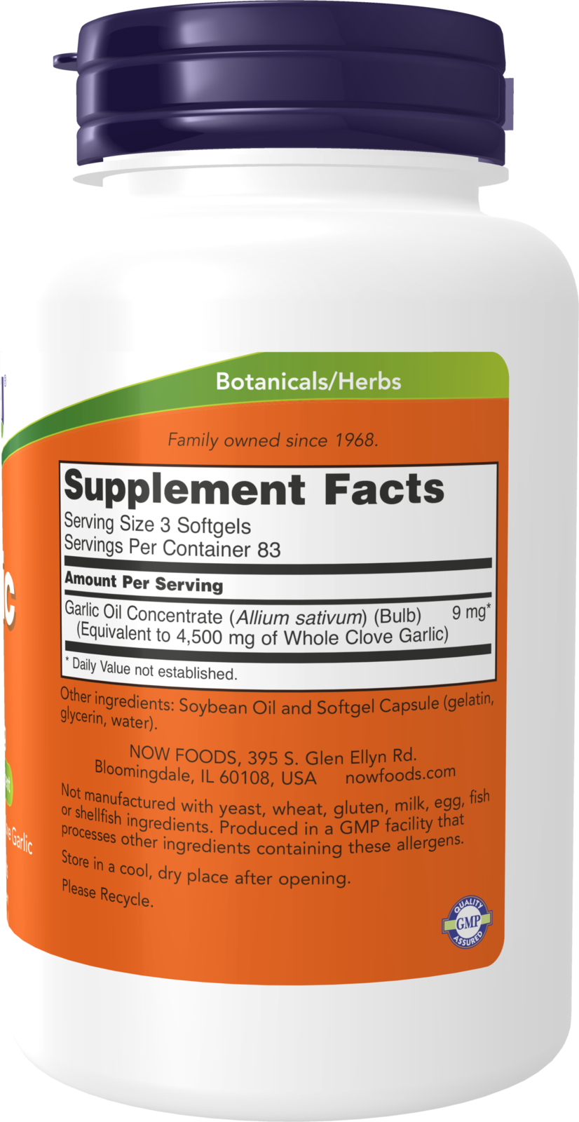 NOW Supplements, Garlic Oil Concentrate, 250 Softgels