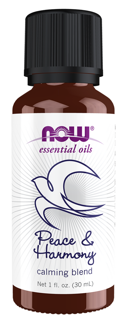 NOW Essential Oils, Peace & Harmony Oil Blend, Calming Blend, 1 fl. oz
