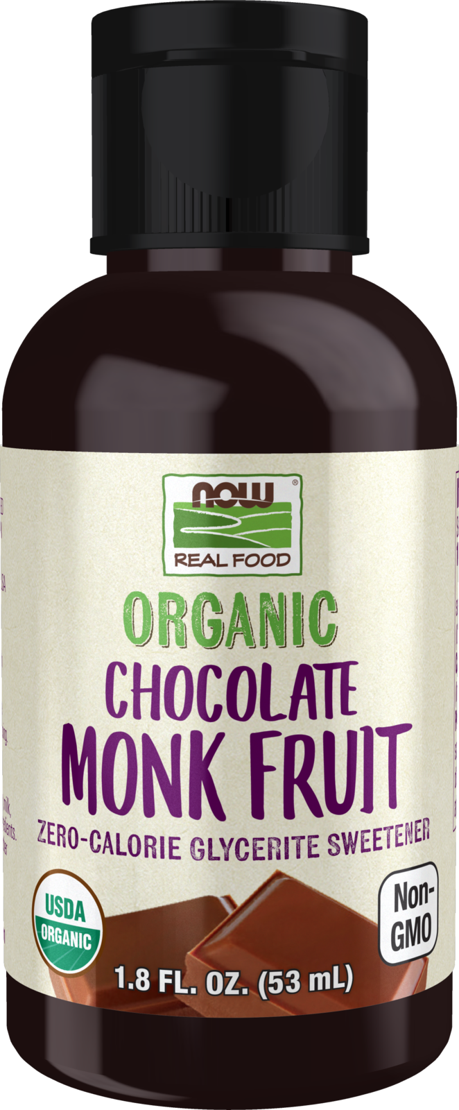 NOW Foods, Organic Liquid Monk Fruit, Chocolate, Zero-Calorie, 1.8 fl. oz