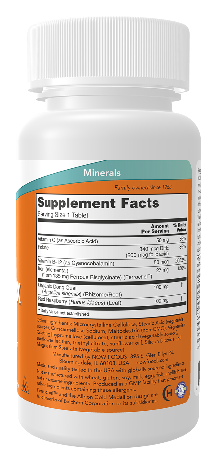 NOW Supplements, Iron Complex, Non-Constipating*, 100 Tabs