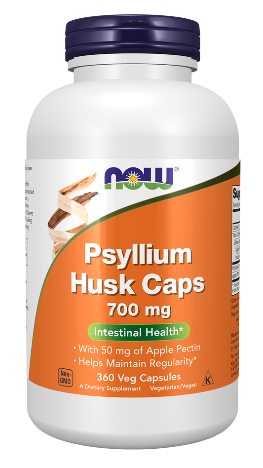 NOW Supplements, Psyllium Husk Caps 700 mg with Apple Pectin, 360 Veg Caps