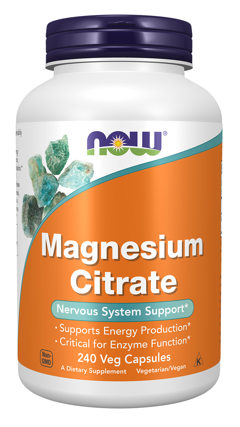 NOW Supplements, Magnesium Citrate, Enzyme Function*, 240 Veg Caps