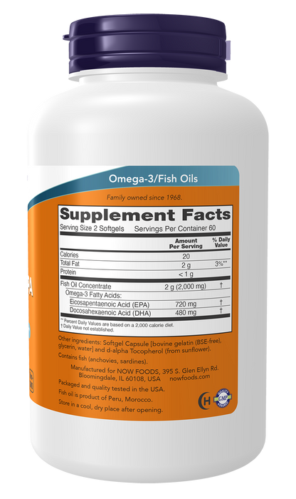 NOW Supplements, Super Omega EPA, Molecularly Distilled, 120 Softgels