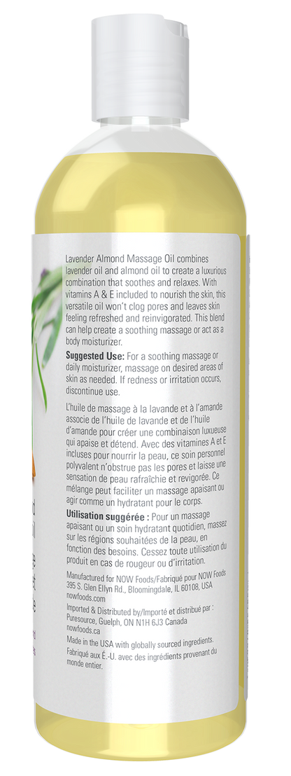 NOW Solutions, Lavender Almond Massage Oil, Relaxing and Soothing, 16 fl. oz