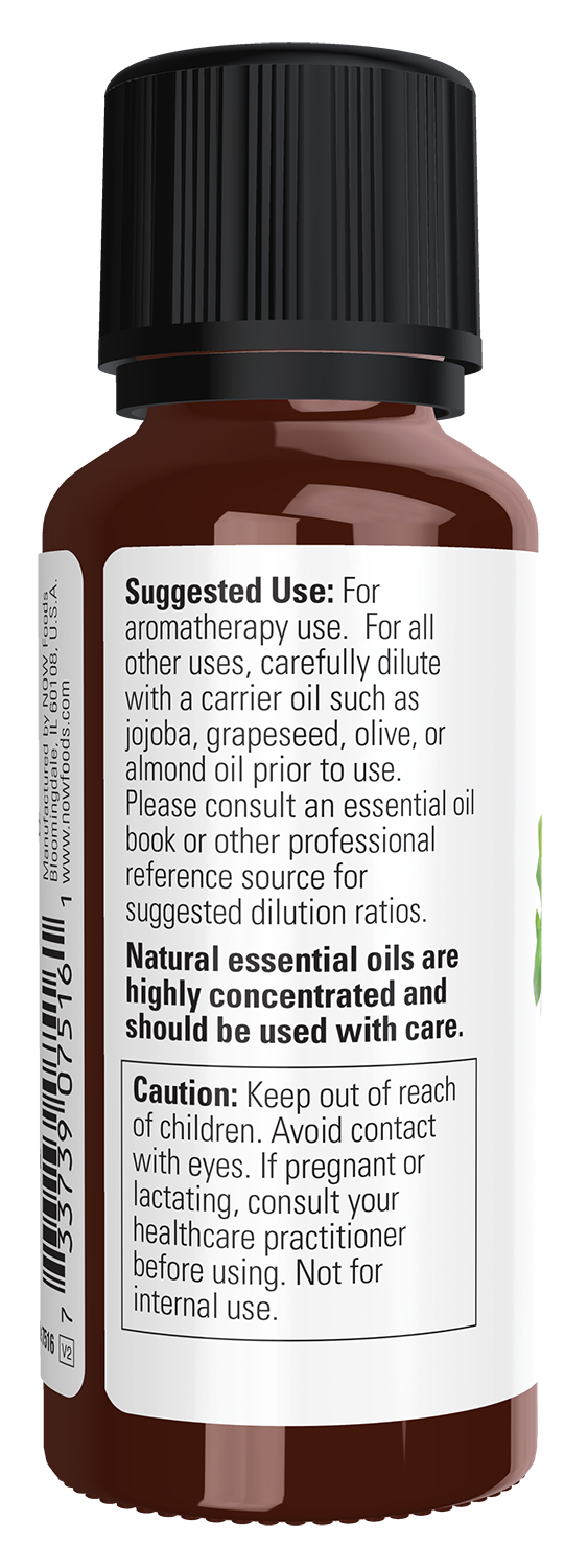 NOW Essential Oils, Sweet Basil Oil, Undiluted, Steam Distilled, 1 fl. oz