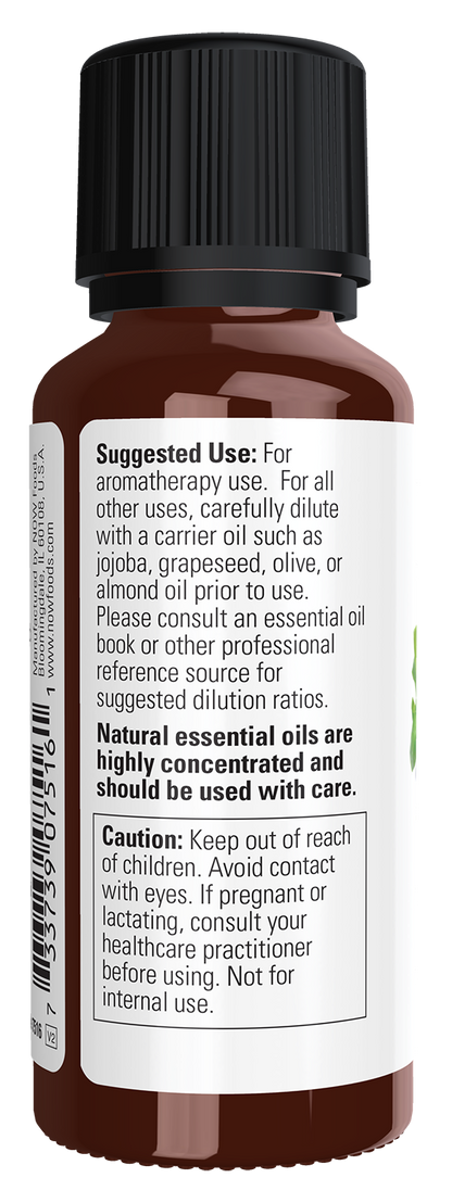 NOW Essential Oils, Sweet Basil Oil, Undiluted, Steam Distilled, 1 fl. oz