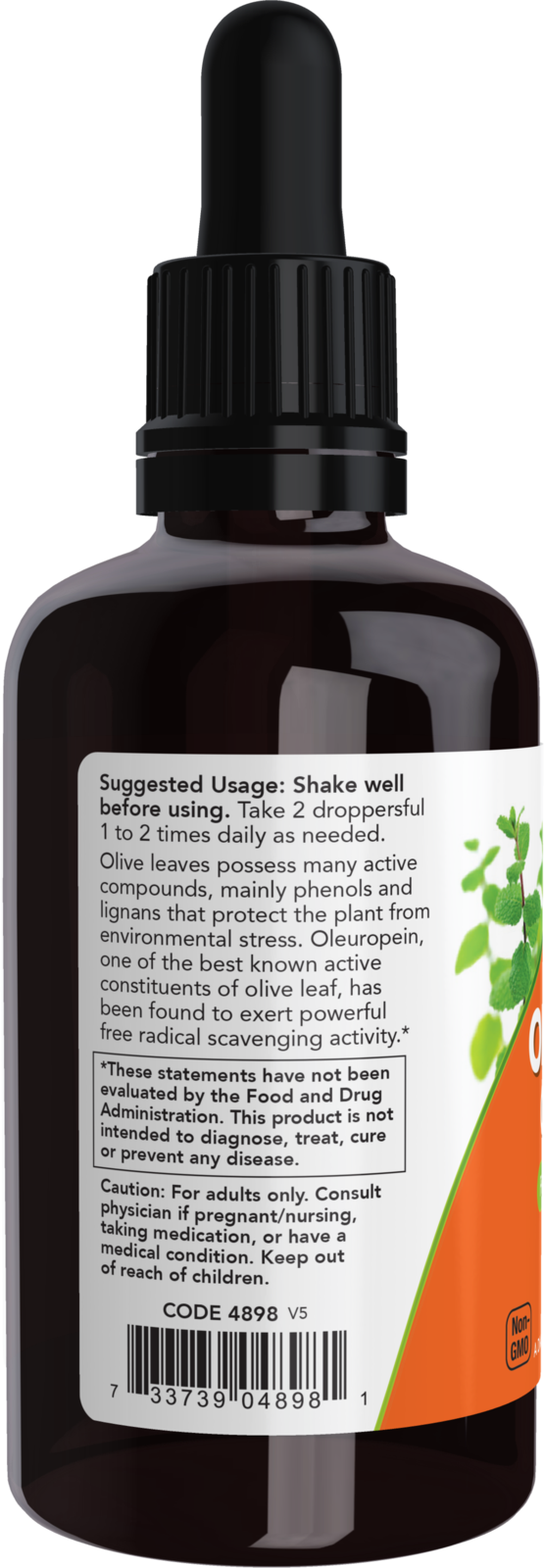 NOW Supplements, Olive Leaf Glycerite Liquid, Dropper Included, 2 oz