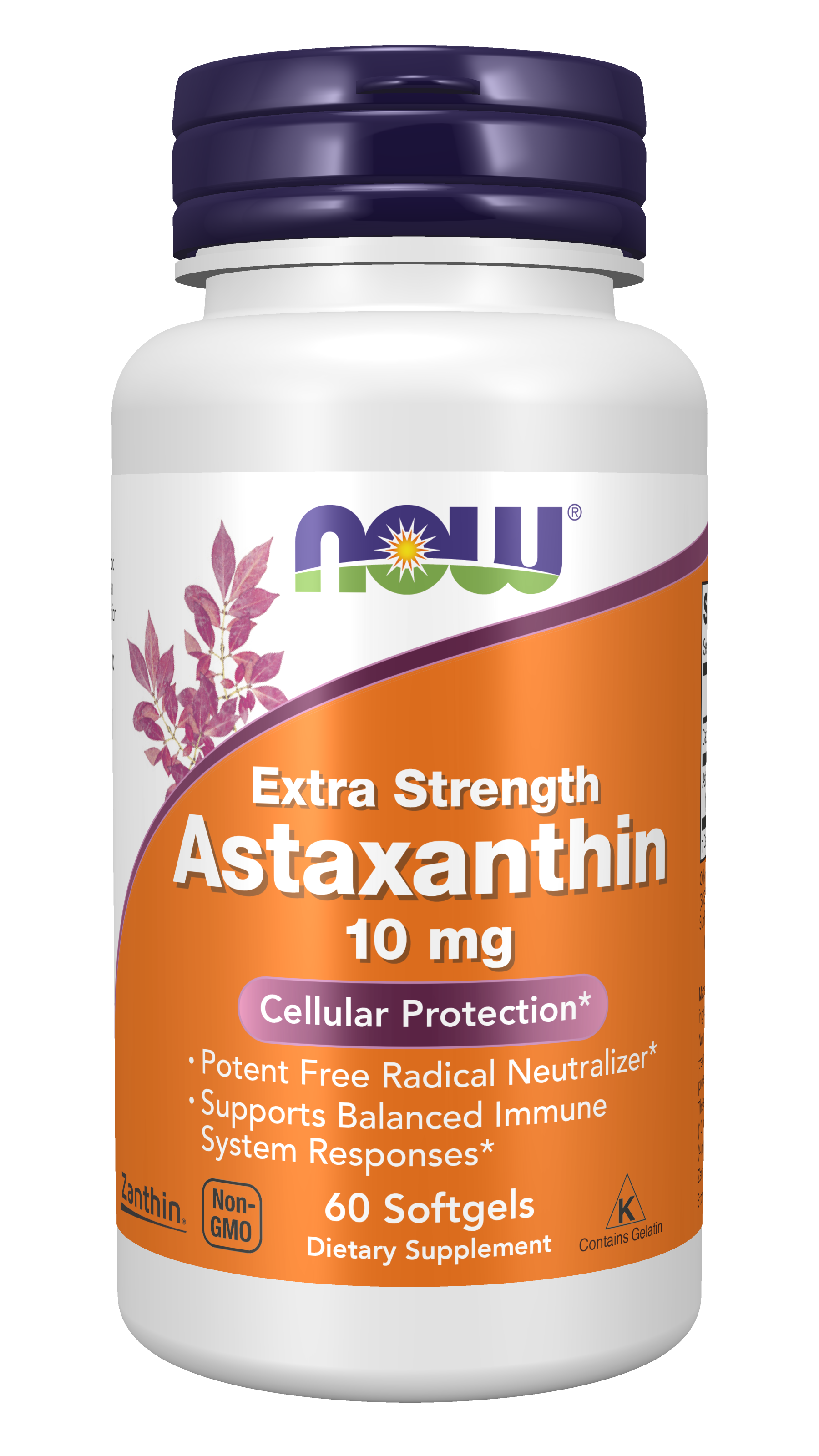 NOW Supplements, Astaxanthin 10mg, Zanthin®, Extra Strength, 60 Softgels