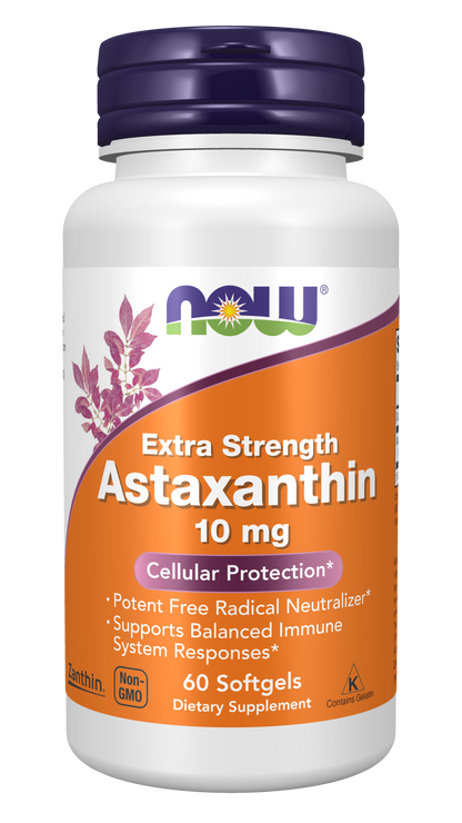 NOW Supplements, Astaxanthin 10mg, Zanthin®, Extra Strength, 60 Softgels