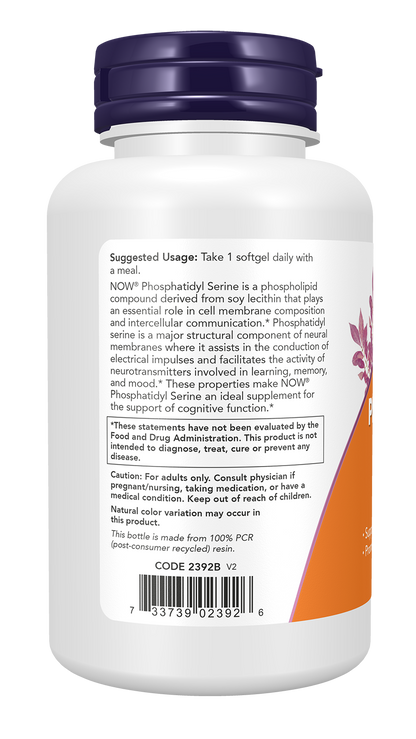 NOW Supplements, Phosphatidyl Serine 300 mg, Extra Strength, 50 Softgels