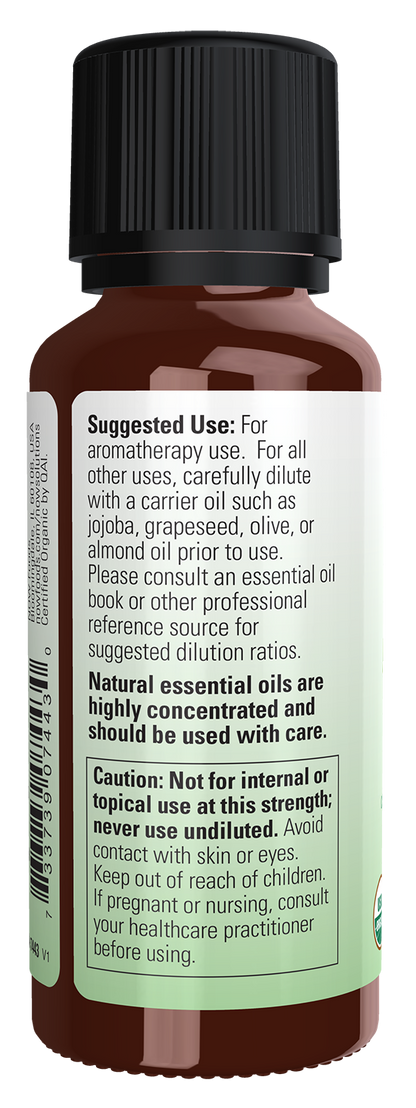 NOW Essential Oils, Organic Oregano Oil, Steam Dist., Undiluted, 1 fl. oz
