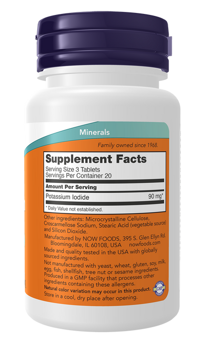 NOW Supplements, Potassium Iodide 30 mg, Dietary Supplement, 60 Tabs