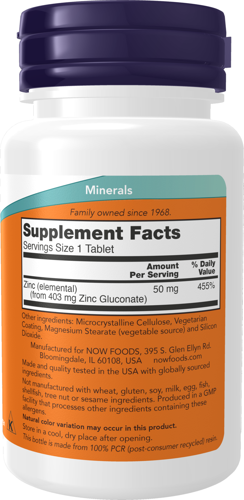 NOW Supplements, Zinc (Zinc Gluconate) 50 mg, Immune Support*, 100 Tabs