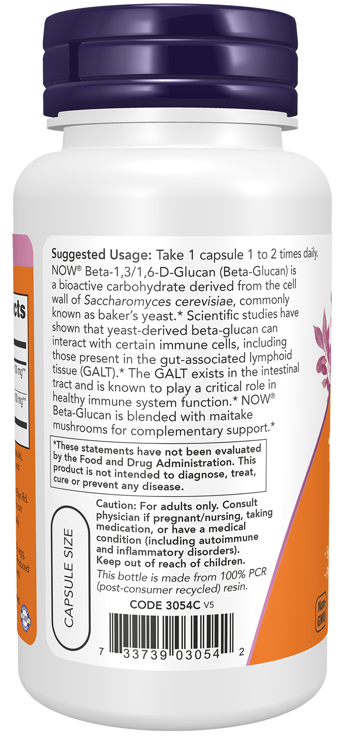 NOW Supplements, Beta-1,3/1,6-D-Glucan & Maitake, 90 Veg Caps