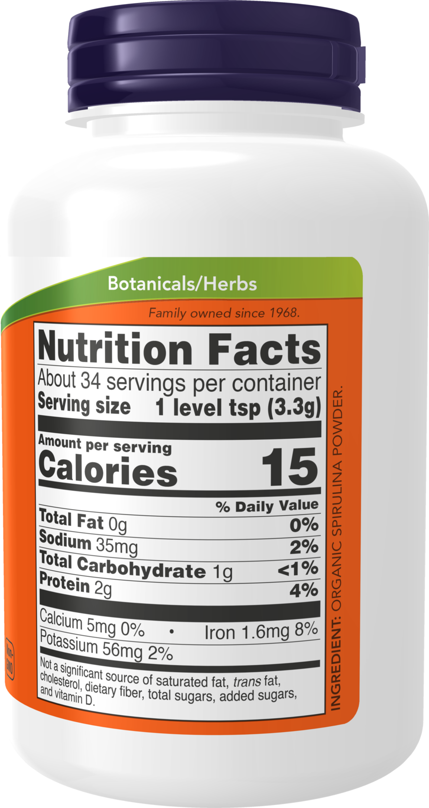 NOW Supplements, Certified Organic, Spirulina Powder, With Naturally Occurring Vitamins, Minerals and GLA, 4-Ounce