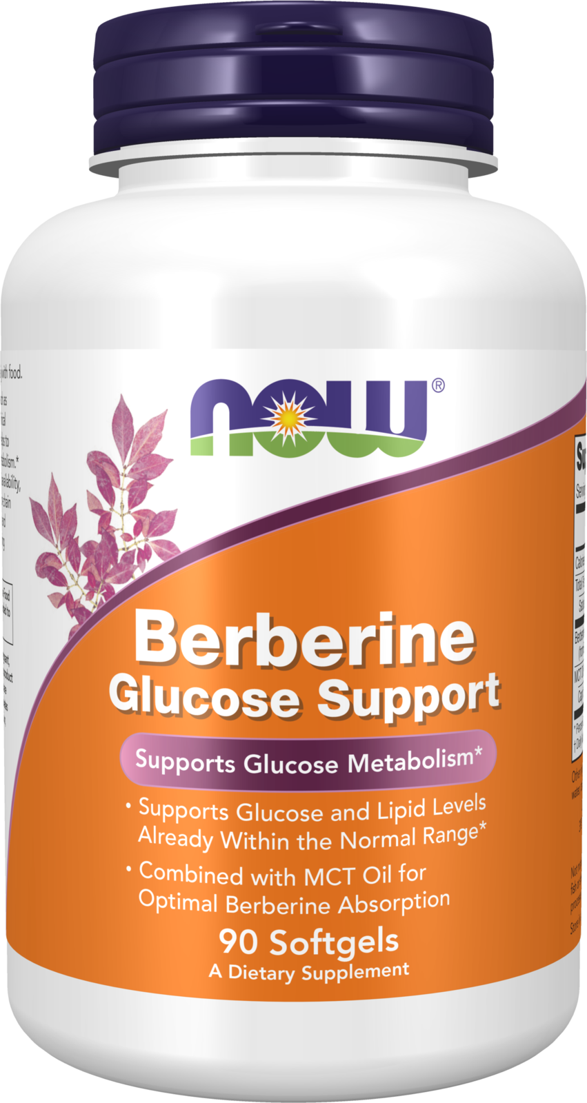 NOW Supplements, Berberine Glucose Support, With MCT Oil, 90 Softgels