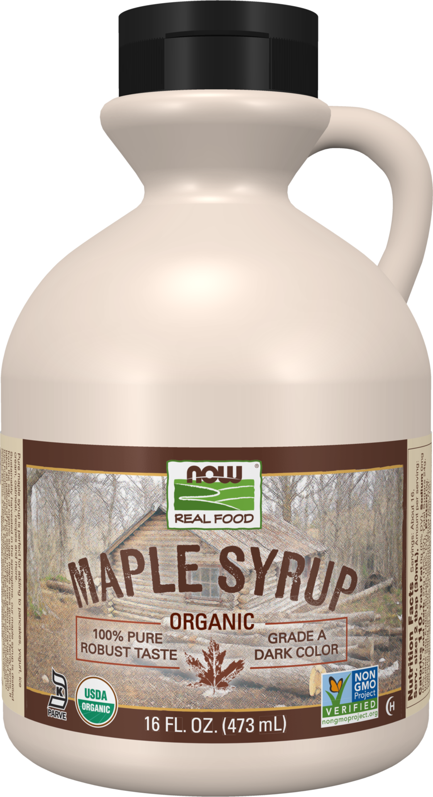 NOW Foods, Certified Organic Maple Syrup, Grade A Dark Color, 16 fl. oz
