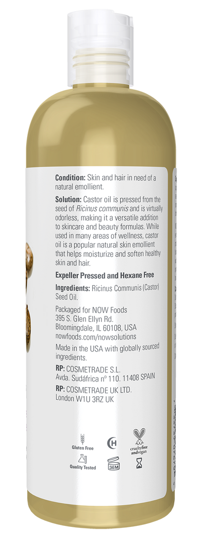 NOW Solutions, Castor Oil, Versatile Skin Care, Multi-Purpose, 16 fl. oz