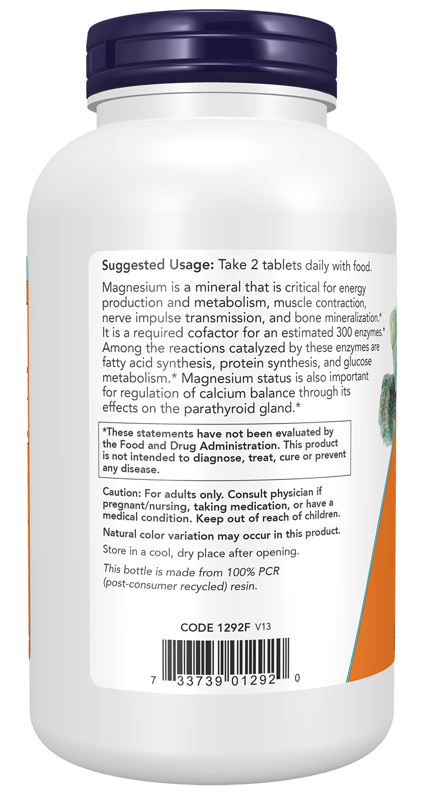 NOW Supplements, Magnesium Citrate 200 mg, Enzyme Function*, 250 Tabs