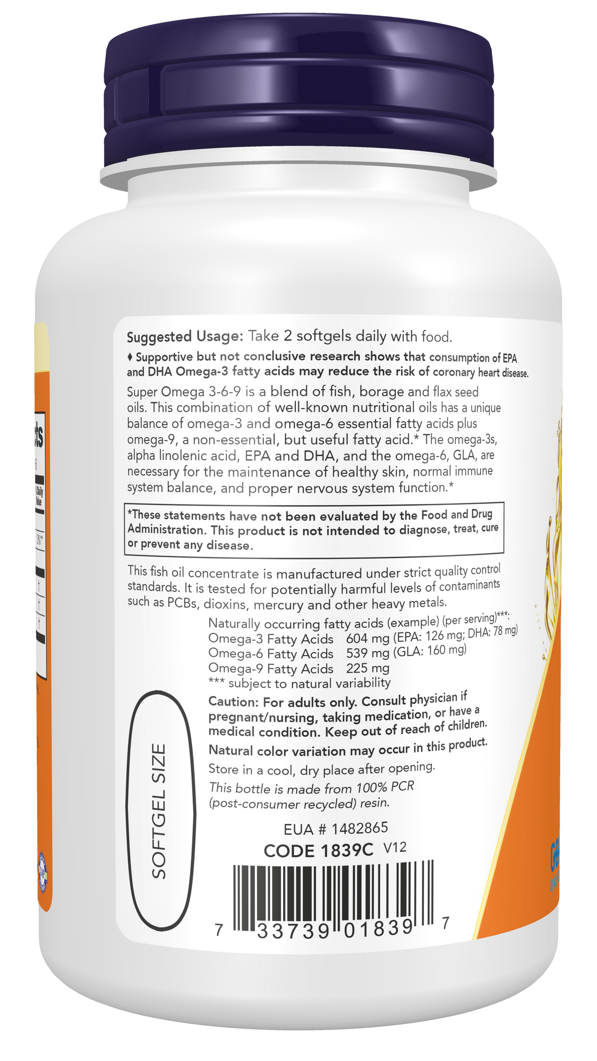 NOW Supplements, Super Omega 3-6-9 Oil Fish, Borage, Flax Seed, 90 Softgels