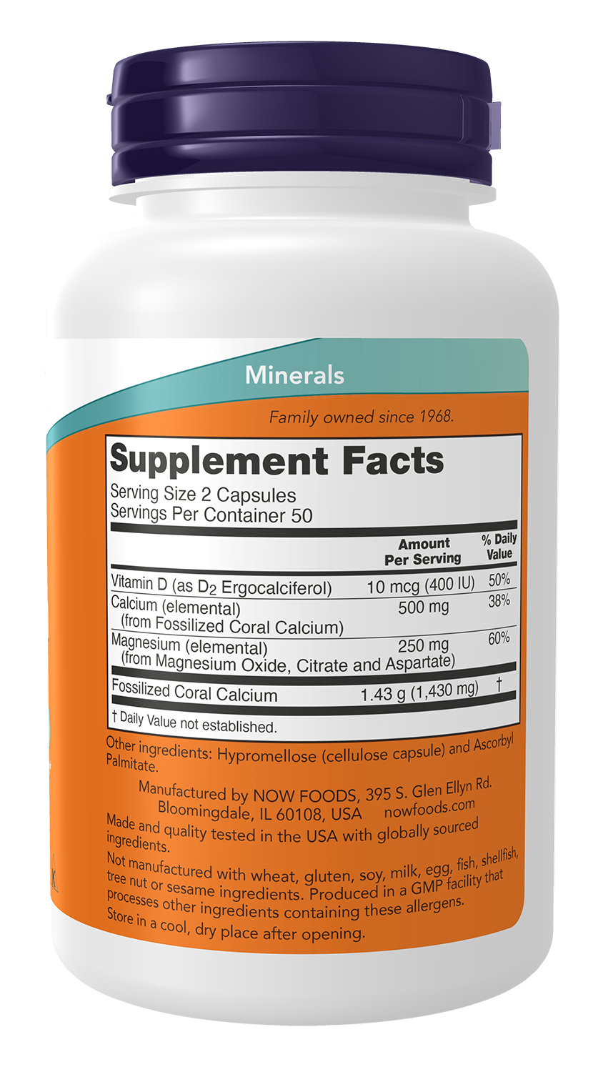 NOW Supplements, Coral Calcium Plus, Bone Health*, 100 Veg Caps