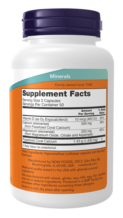 NOW Supplements, Coral Calcium Plus, Bone Health*, 100 Veg Caps