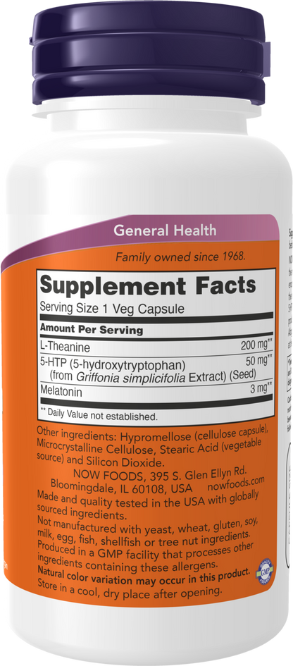 NOW Supplements, Sleep Regimen 3-In-1, Melatonin, L-Theanine, 90 Veg Caps