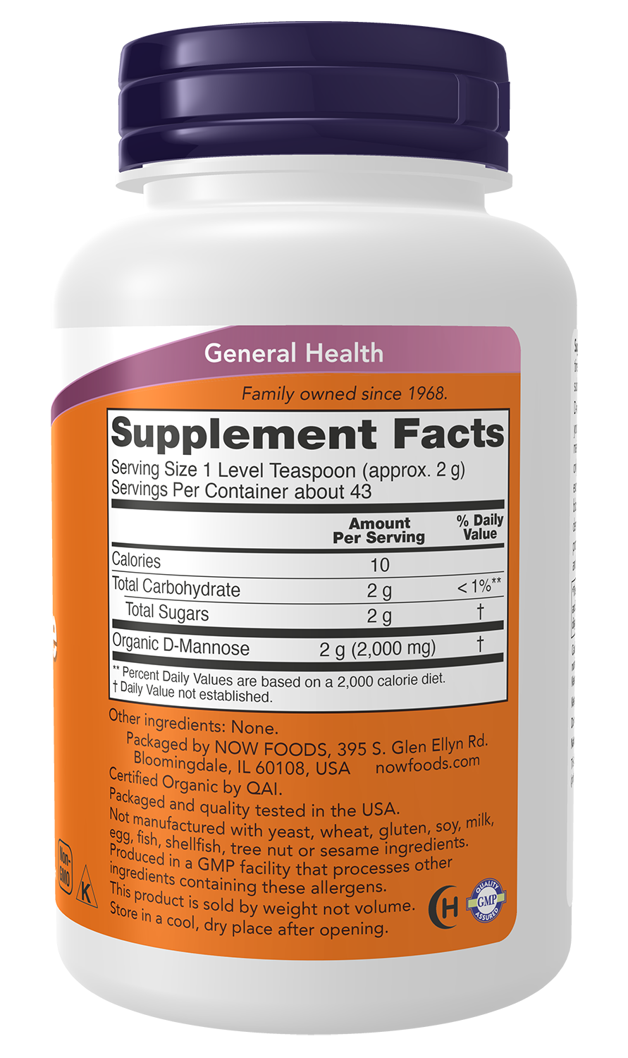 NOW Supplements, D-Mannose Powder, Healthy Urinary Tract*, 3 oz