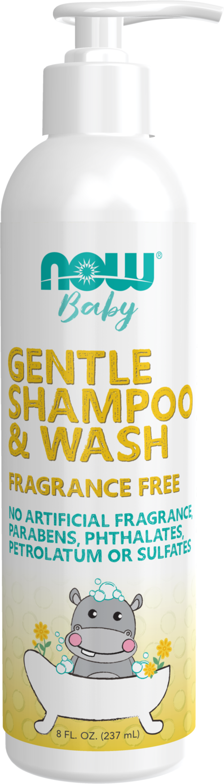 NOW Baby, Gentle Shampoo & Wash, Fragrance Free with No Artificial Fragrance, Parabens, Phthalates, Petrolatum or Sulfates, 8-Ounce