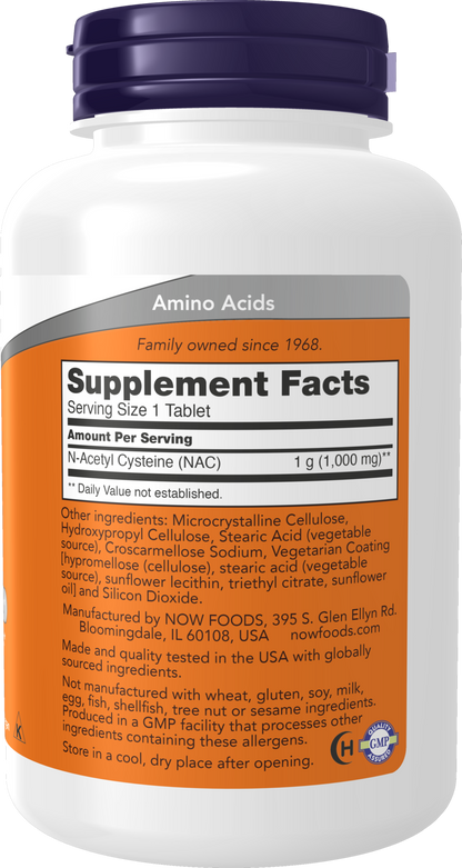 NOW Supplements, NAC 1,000 mg, Free Radical Protection*, 120 Tablets