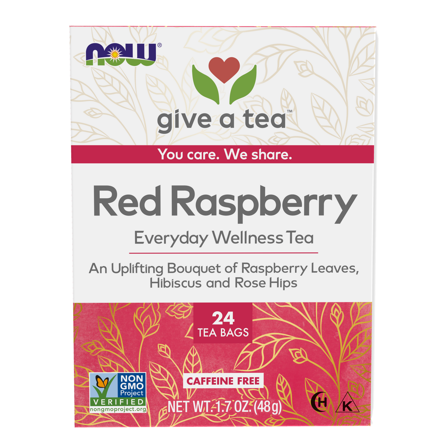 NOW Foods, Give a Tea® Red Raspberry Tea, Herbal Blend, 24 bags