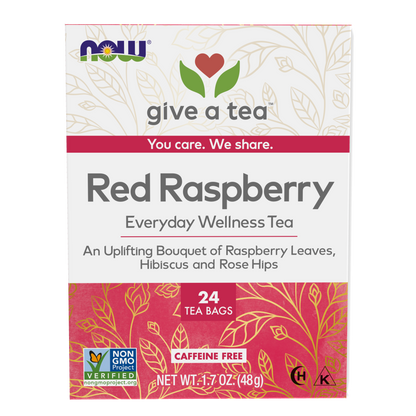 NOW Foods, Give a Tea® Red Raspberry Tea, Herbal Blend, 24 bags