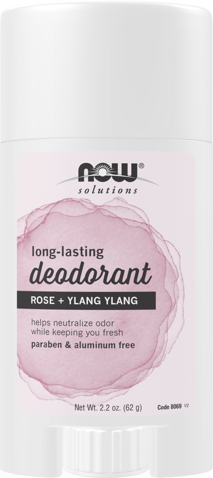 NOW Solutions, Long-Lasting Deodorant Stick, Rose Ylang Ylang, 2.2 oz