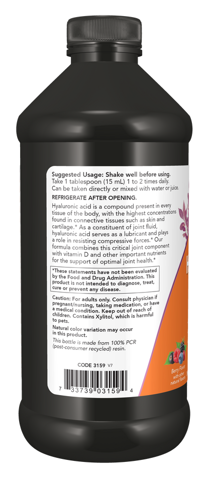 NOW Supplements, Liquid Hyaluronic Acid, Berry Flavor, 16 oz