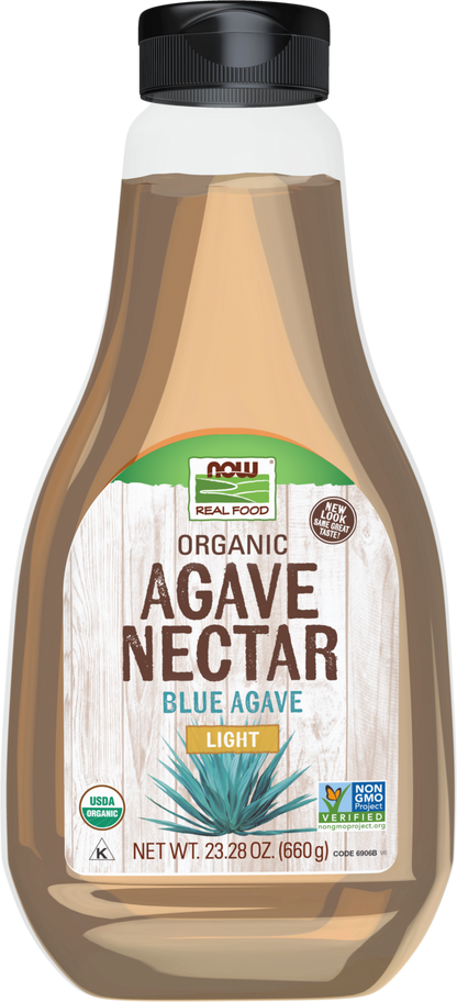 NOW Foods, Certified Organic Light Agave Nectar, Blue Agave, 23.28 fl. oz