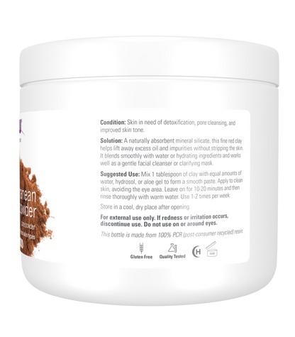 NOW Solutions, Mediterranean Red Clay Powder, Sensitive Skin Mask, 6 oz