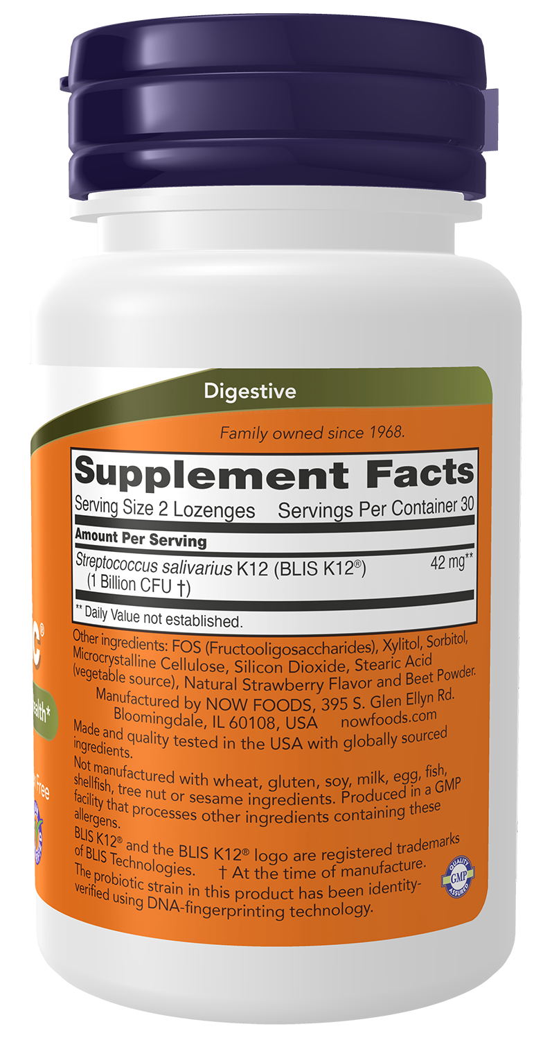NOW Supplements, OralBiotic™, Adults, Kids, Strain Verified, 60 Lozenges