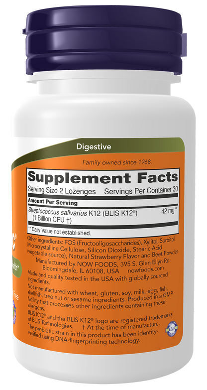 NOW Supplements, OralBiotic™, Adults, Kids, Strain Verified, 60 Lozenges