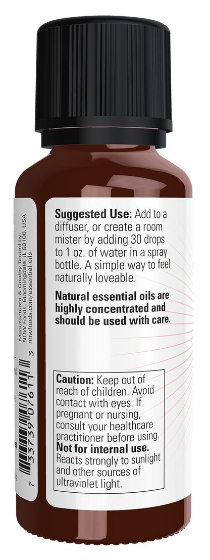 NOW Essential Oils, Naturally Loveable Oil Blend, Undiluted Blend, 1 fl. oz
