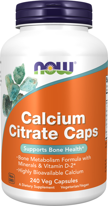 NOW Supplements, Calcium Citrate with Vit D, Magnesium, Zinc, 240 Veg Caps
