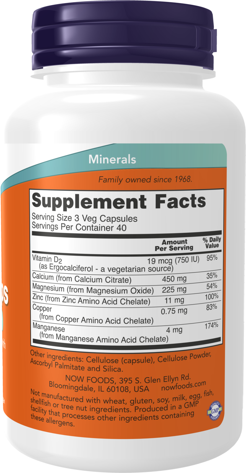 NOW Supplements, Calcium Citrate with Vit D, Magnesium, Zinc, 120 Veg Caps