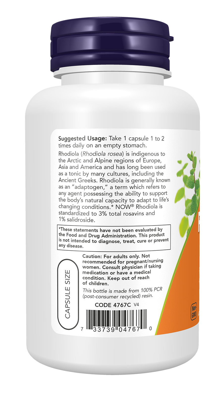 NOW Supplements, Rhodiola 500 mg, Helps Body Adapt to Stress of Daily Life*, Adaptogenic Herb*, 120 Veg Capsules