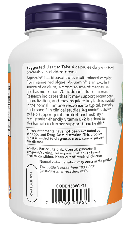 NOW Supplements, Red Mineral Algae Plus Vitamin D-2, 180 Veg Caps