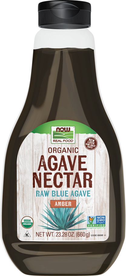 NOW Foods, Certified Organic Amber Agave Nectar, Blue Agave, 23.28 fl. oz