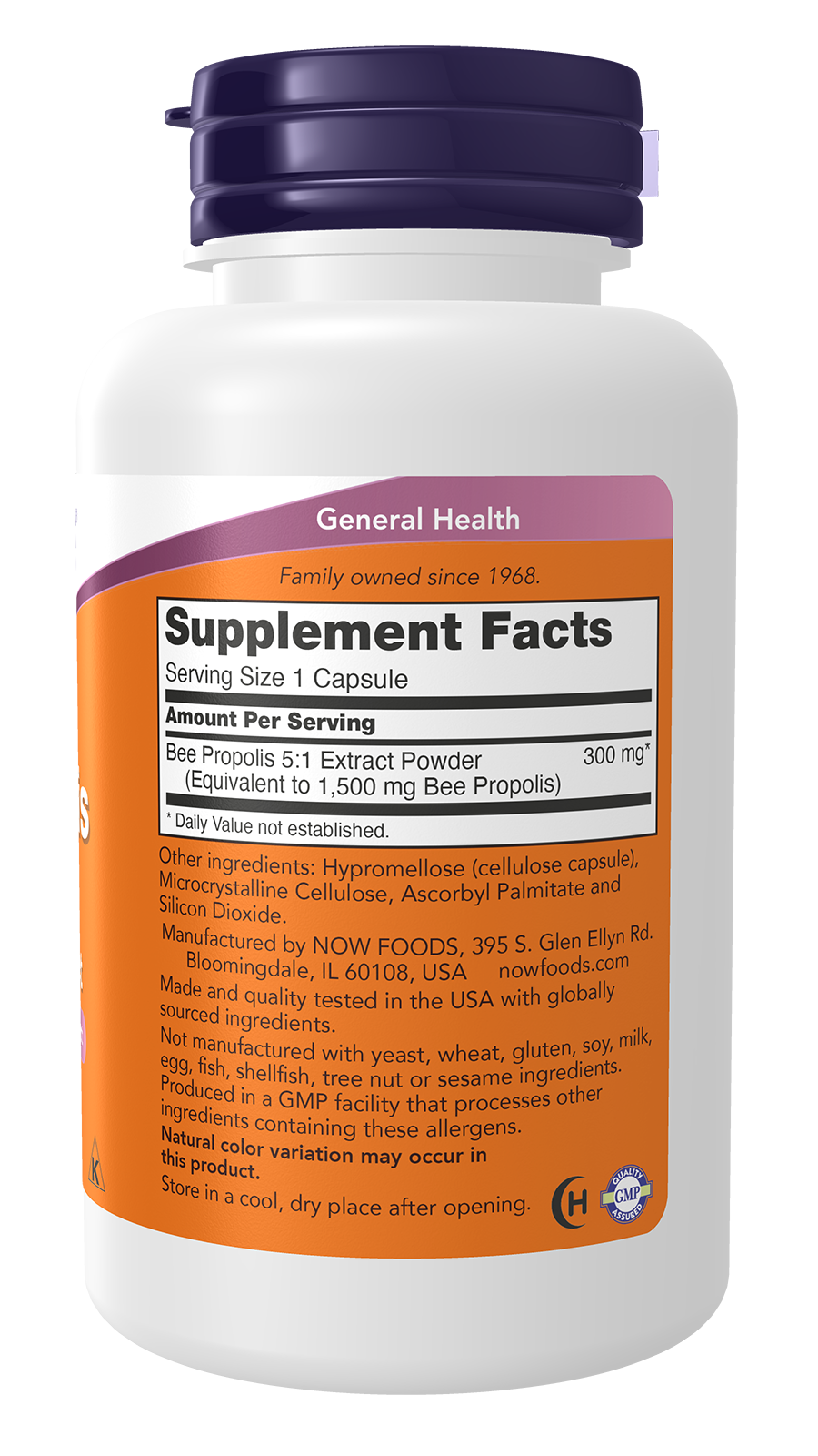 NOW Supplements, Propolis 1,500 mg, 100 Veg Capsules