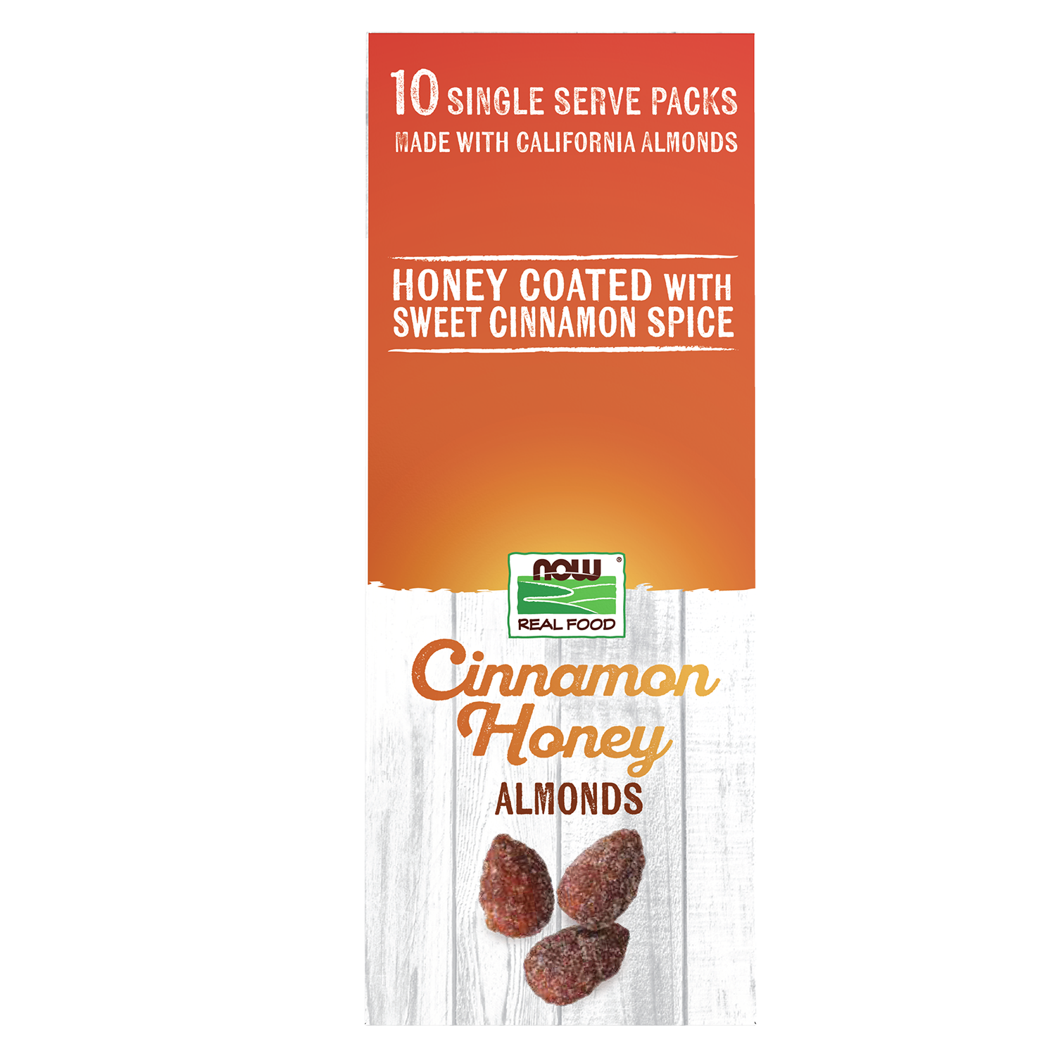 NOW Foods, Cinnamon Honey Coated Almonds, Small Batch, 10 Single Packets