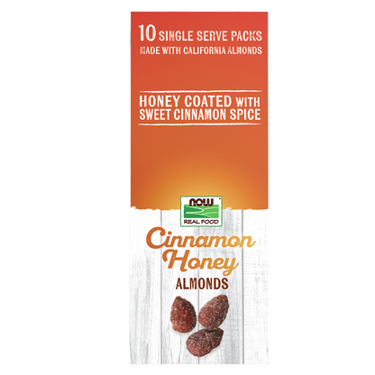 NOW Foods, Cinnamon Honey Coated Almonds, Small Batch, 10 Single Packets