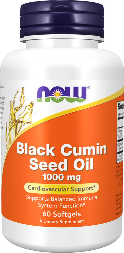 NOW Supplements, Black Cumin Seed Oil 1,000 mg, 60 Softgels