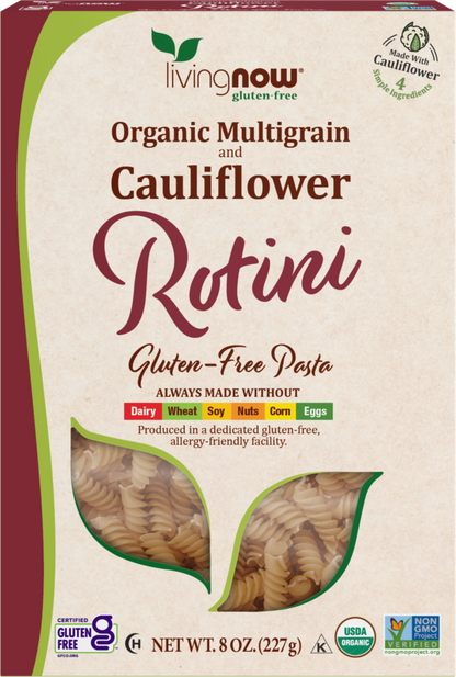 NOW Foods, Organic Multigrain and Cauliflower Rotini, Gluten Free, 8 oz