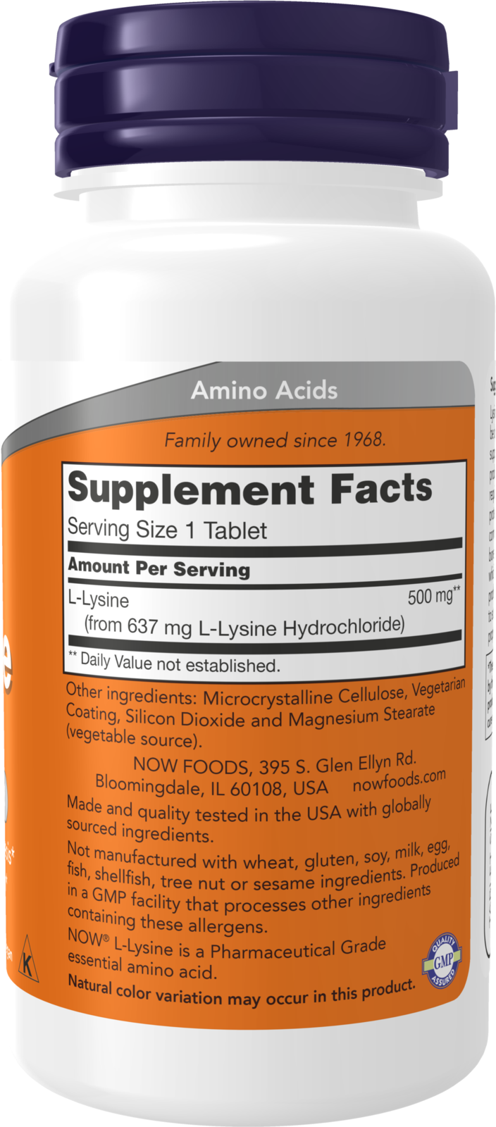 NOW Supplements, L-Lysine 500 mg, Amino Acid, 100 Tabs